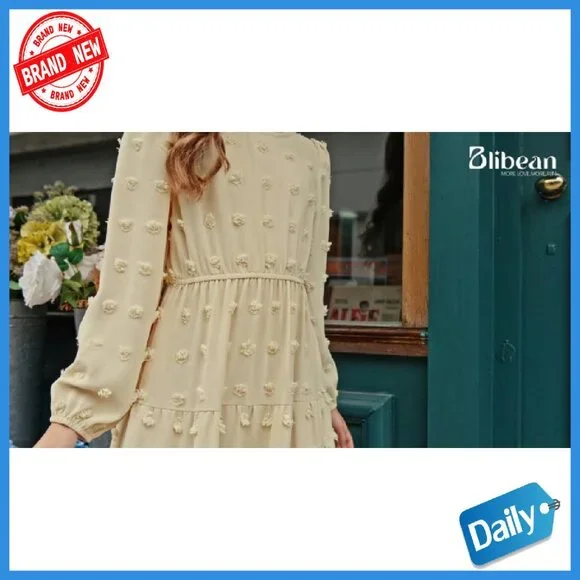 Girls Long Sleeve Maxi Dress with Pockets Polka Dot Tiered Hem 6-15Y